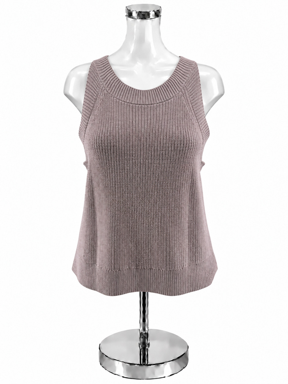 Gianni Bini Ribbed Knit Sleeveless Tank Top Lavender Size L NWT